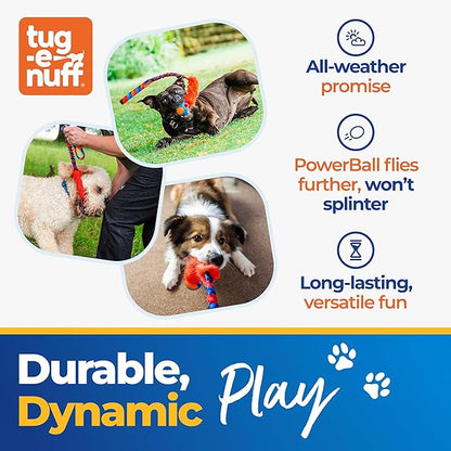 Tug-E-Nuff Fauxtastic PowerBall Bungee, Durable, Faux-Fur Fetch & Tug of War Dog Toy with Rubber Ball, Interactive Dog Tug Toys for Training Small, Medium, Large Dogs, 25 in, Green Pattern