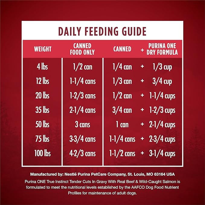 Purina ONE High Protein Wet Dog Food True Instinct Tender Cuts in Dog Food Gravy With Real Beef and Wild-Caught Salmon - (Pack of 12) 13 oz. Cans