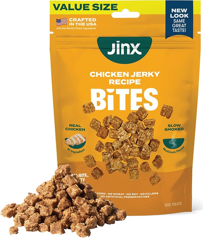 Jinx Chicken Bites Jerky Dog Treats - Soft & Chewy, All Natural Dog Jerky Treats with Cage-Free Chicken - Pet Products for All Dogs (Puppies, Adults & Seniors) - 15oz