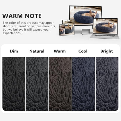 MIXJOY Orthopedic Dog Bed Comfortable Donut Cuddler Round Pet Beds Ultra Soft Washable Dog and Cat Cushion Bed (30'', Dark Gray)