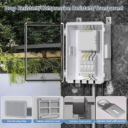ABS Electrical Junction Box, Ventilated Design, Cable Grommets, IP65 Waterproof