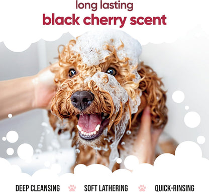 Black Cherry Dog Shampoo by Buddycare | Deep Cleansing Shampoo for Dogs | Black Cherry Scented | with Aloe Vera and Pro Vitamin B5 (169.07oz)
