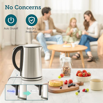 Cosori Electric Kettle, No Plastic Inner Lid, Filter & Spout, Stainless Steel