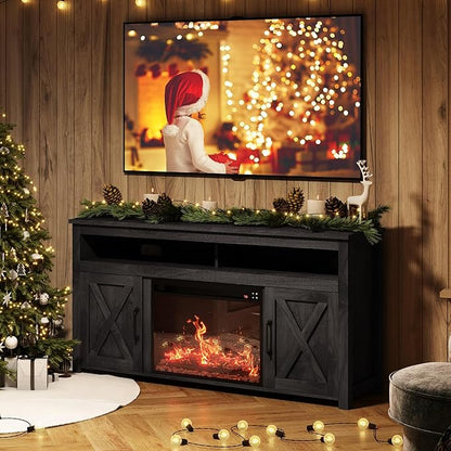 BELLEZE 58" Farmhouse Fireplace TV Stand