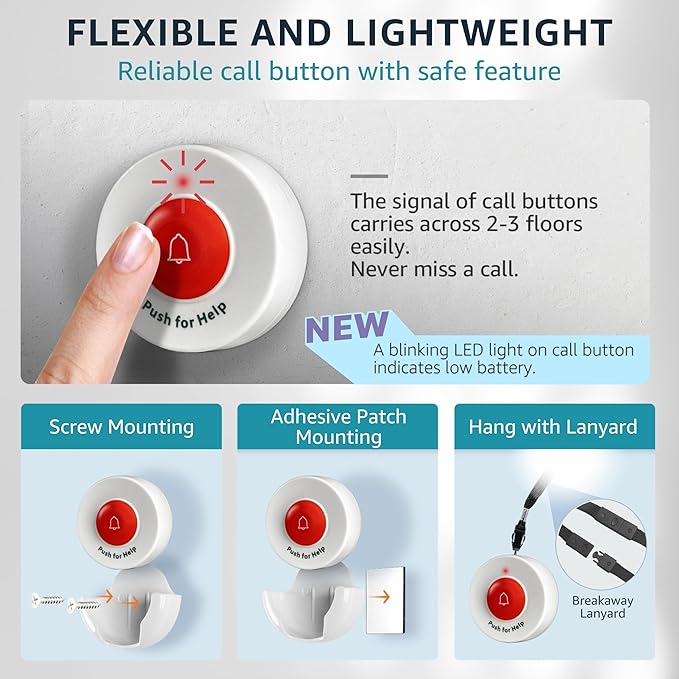 Caregiver Pager Wireless Call Buttons