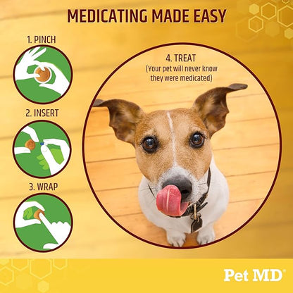 Pet MD Wrap A Pill Cheese & Bacon Flavor Pill Paste for Dogs - Make a Pocket or Pouch to Hide Pills & Medication - 8 oz