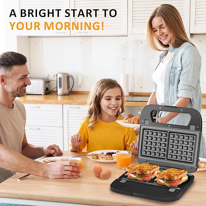 Sunvivi Sandwich Maker Panini Press: Waffle Maker