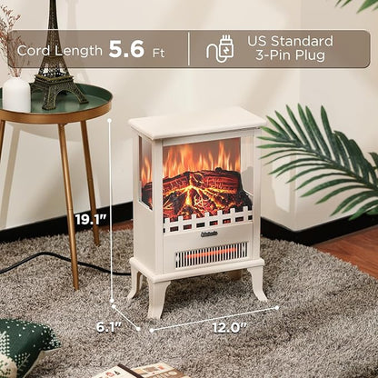 TURBRO Suburbs TS17Q Infrared Electric Fireplace Stove, Realistic Flame