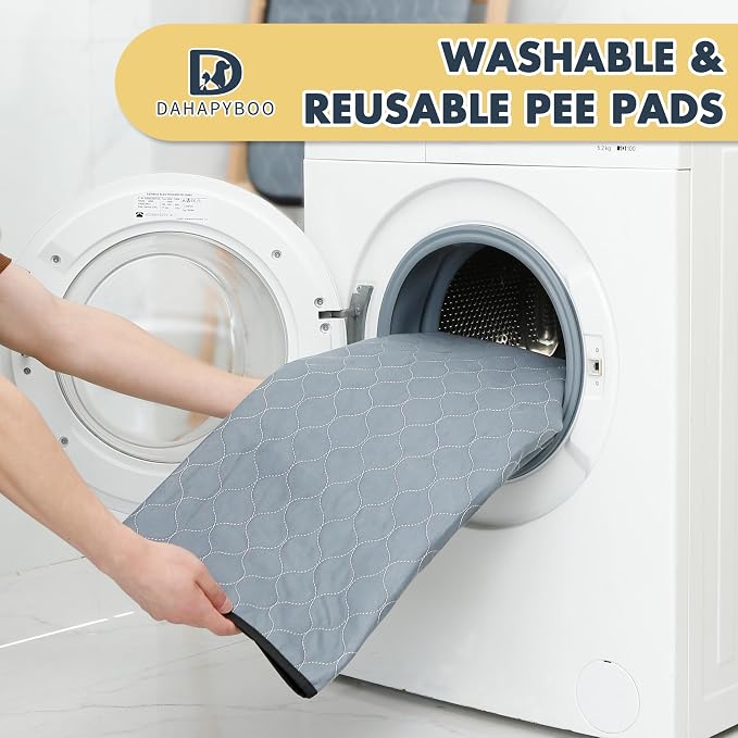 DAHAPYBOO Washable Pee Pads for Dogs 24x36,2Pack | Reusable Puppy Pads for Dogs Non-Slip Waterproof Pet Training Pads for Crate, Playpen, Bed, Sofa,Whelping Box, Potty Training