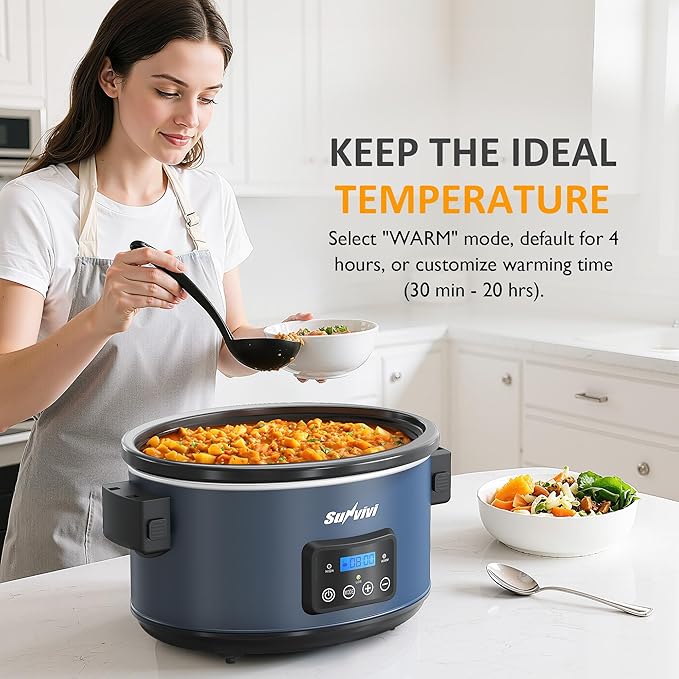 Sunvivi 8.5 Quart Programmable Slow Cooker: Multi-Cooker Food Warmer
