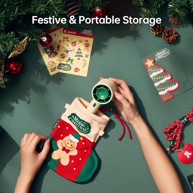 JISULIFE Portable Fan Christmas Gifts, 4000mAh Mini Handheld Fan