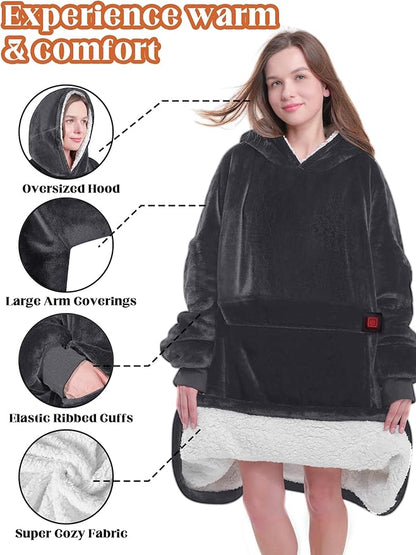 MAXEVE Heated Wearable Blanket Hoodie