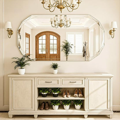 Suidia Bathroom Mirror, Frameless Bathroom Mirror