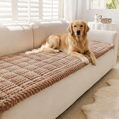 Couch Cover for Dogs Washable, Non-Slip Pet Couch Covers for Sofa, Fuzzy Dog Couch Cover Blanket, Thick, Soft, Plush Couch Cushion Covers for Sofa Protector (Coffee, 23.6" x 47.2"/60 x 120cm)