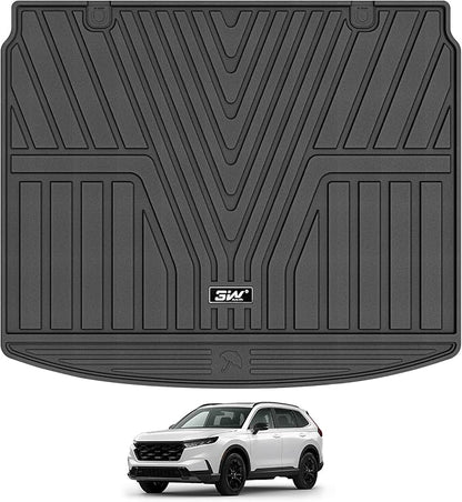 3W Cargo Liner Fit for Honda CR-V 2023 2024 2025 2026 (Include Hybrid) TPE Custom Fit All Weather Honda CRV Accessories Odorless Anti-Slip Mats Trunk Mats Black(Upper Position)