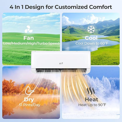 COSTWAY 9000 BTU Mini Split Air Conditioner,