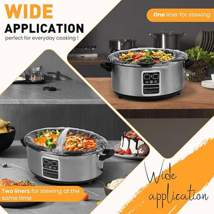 100 Pack Slow Cooker Liners, Large Size 13"x 21" Cooking Bags Disposable Pot