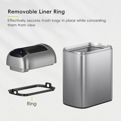 EKO Astro Slim Sensor Trash Can, 10L / 2.6 Gallon Touchless Garbage Bin