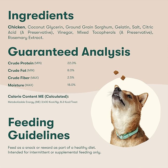 Jinx Chicken Bites Jerky Dog Treats - Soft & Chewy, All Natural Dog Jerky Treats with Cage-Free Chicken - Pet Products for All Dogs (Puppies, Adults & Seniors) - 15oz