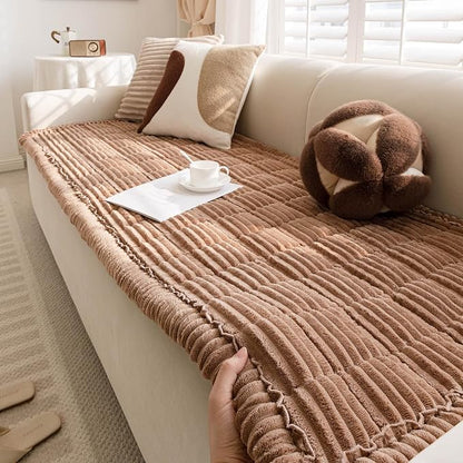 Couch Cover for Dogs Washable, Non-Slip Pet Couch Covers for Sofa, Fuzzy Dog Couch Cover Blanket for Furniture Protector (Z-Coffee, 27.6" x 59"/70 x 150cm)