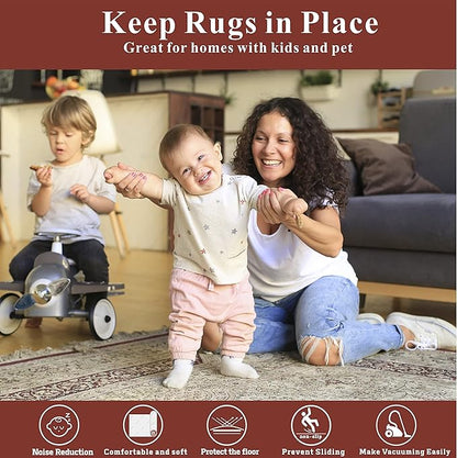 Non-Slip Area Rug Pad 2'x4', 1/3" Thick Dual Surface-Felt+Rubber. Premium Carpet Mat - Safe for All Floors and Finishes, Adds Comfort and Protection, Extra Strong Grip - Many Custom Sizes.…