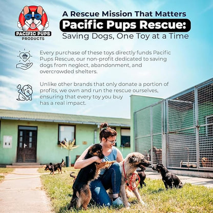 Pacific Pups Products 2 Pack Red & Blue - XL Dog Rope Toy for Aggressive Chewers - Benefits Non-Profit Dog Rescue - Tug of War Dog Toy, Dog Toys for Large Dogs Tough Dog Toys for Aggressive Chewers