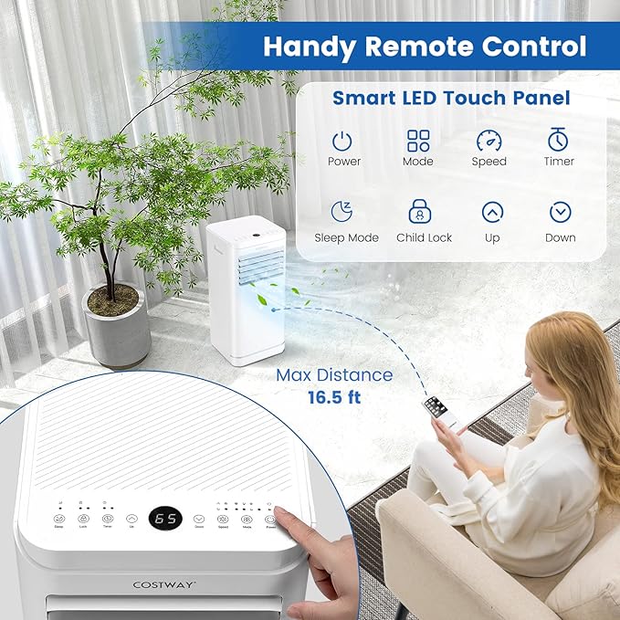 COSTWAY 10000 BTU Portable Air Conditioner, Personal AC Unit