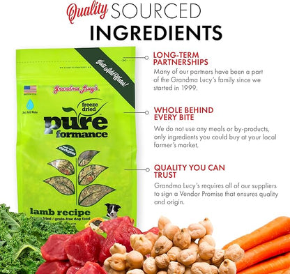 GRANDMA LUCY'S 844213 Pureformance Grain Free Lamb Food for Dogs, 3-Pound