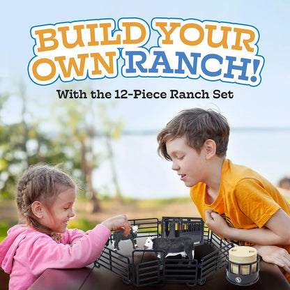 Big Country Toys 12-Piece Ranch Set - Farm Animal Toys for 3 Year Old Boys and Girls - Toy Figures & Playsets