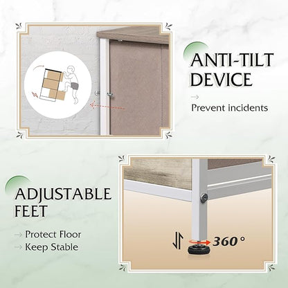 WLIVE Fabric Dresser for Bedroom, Tall Dresser