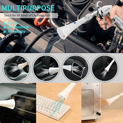 Tornado Dry Cleaning Gun with Brass Adjustable Air Flow Nozzle, Air Blower Gun
