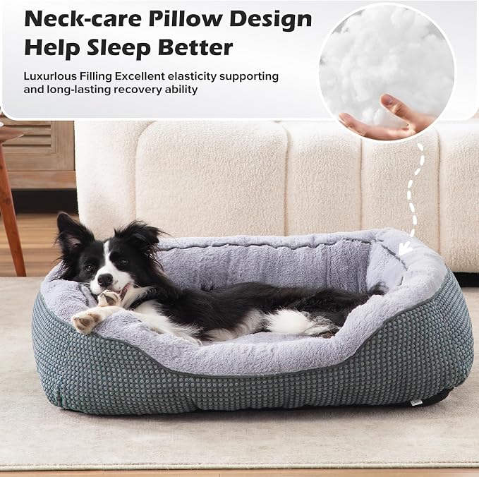 Small Dog Bed Orthopedic Warming Soft Calming Sleeping Durable with Anti-Slip Bottom