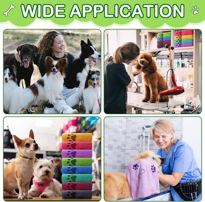 Chumia 8 Pcs Dog Towels for Drying Dogs Cats Pet Towels Bulk Puppy Microfiber Quick Drying Paw Bath Bathing Supplies Absorbent for Medium Pets(Colorful,40 x 24 Inch)