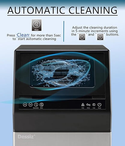 Commercial Ice Maker Machine, 100lbs/24H Stainless Steel 45pcs Under Counter