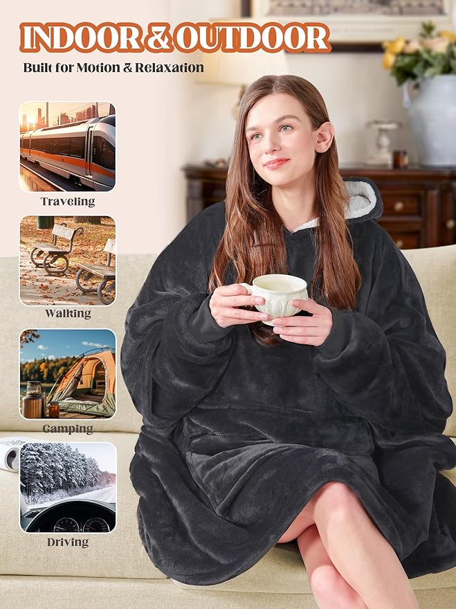 MAXEVE Heated Wearable Blanket Hoodie
