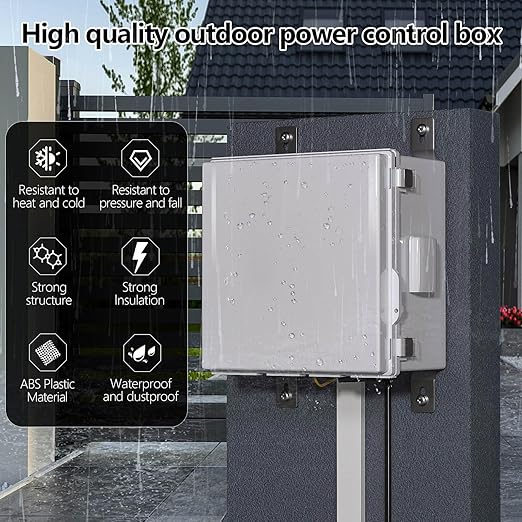 ABS Electrical Junction Box, Ventilated Design, Cable Grommets, IP65 Waterproof