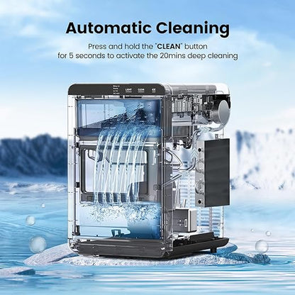 COWSAR Nugget Ice Makers Countertop, 44Lbs/24H Crushed Ice Maker & Pebble Ice