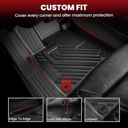 LASFIT Floor Mats for Subaru Forester 2026 2025 (Only Hybrid), All Weather TPE Custom Fit Floor Liners Easy Clean 1st & 2nd Row Mats for Forester Hybrid 2025 2026 Car Accessories, Black