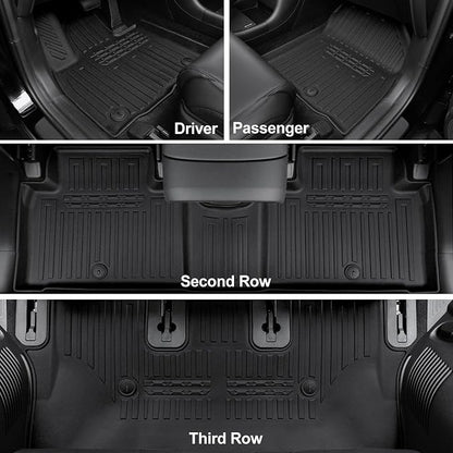 Floor Mats for 2026 Hyundai Palisade 7/8 Seat (Only Hybrid), All Weather TPE Cargo Mat with 3rd Backrest Mat for 2026 Hyundai Palisade Hybrid Calligraphy Accessories