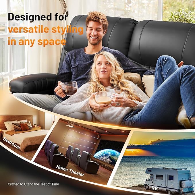 FURNIMAT Recliner Sofa Set with 3+1 Pieces in Living Room, 3 Seater Reclining Sofa with Flip Back Console, 1 Recliner Chair with Vibration Massage and Heat Single Sofa Seat