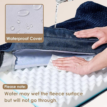 EHEYCIGA XXL Dog Bed Memory Foam, Orthopedic Giant Dog Bed Jumbo with Washable Removable Cover, Waterproof Pet Sofa Couch with Nonskid Bottom, 48x35x7.5, Navy Blue | Washable Removable Cover, Waterproof Flat Pet Sofa Couch with Nonskid Bottom, 48x35x7.5