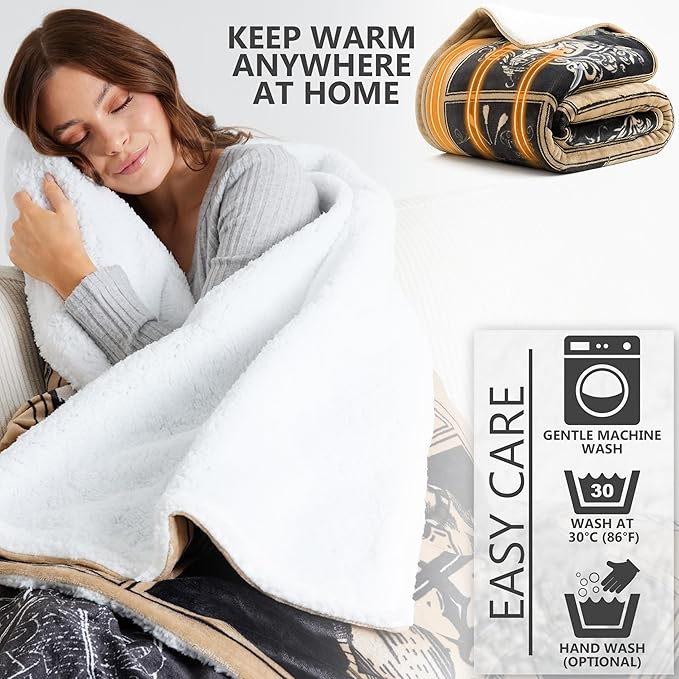 Harry Potter Gifts Heated Blanket Electric, Twin Size Luxurious Fleece Weighted