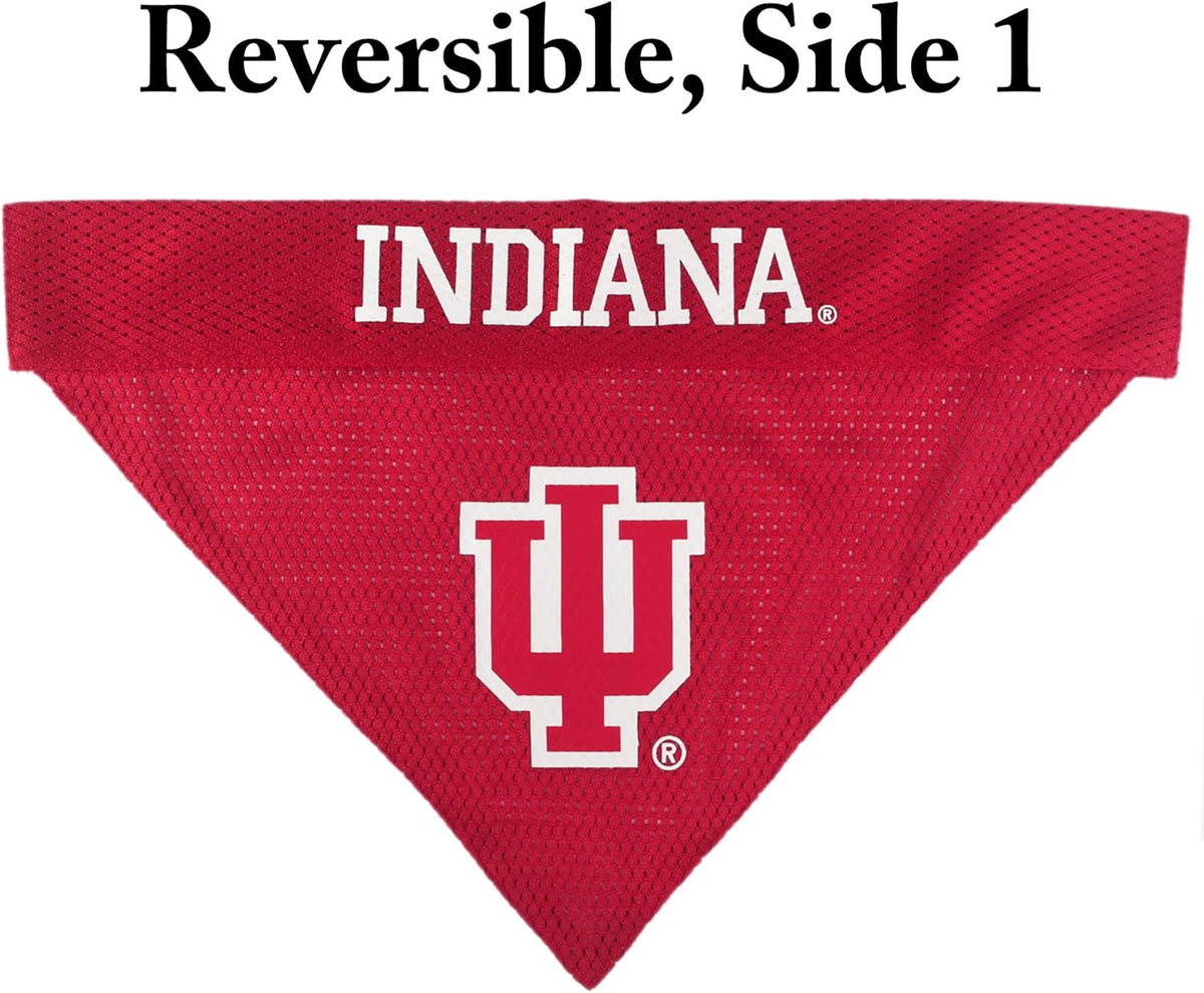 Pets First Collegiate Pet Accessories, Reversible Bandana, Indiana Hoosiers, Large/X-Large