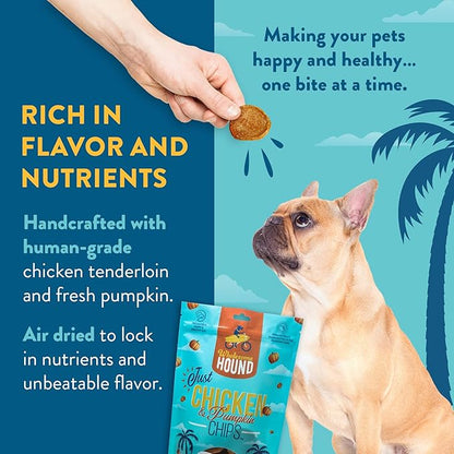 Chicken & Pumpkin Chips – 2 Simple Ingredient Dog Treats, All Natural & Healthy Training Snacks for Small, Medium & Large Breeds, Puppies – High Protein, Made in USA 7oz