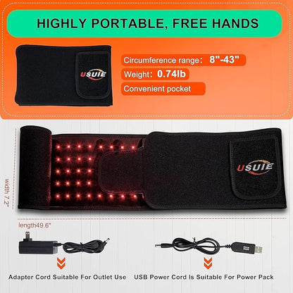 USUIE Red Light Therapy Belt, Infrared Light Therapy Wrap Red Light Therapy
