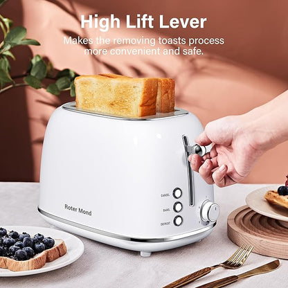 Roter Mond 2 Slice Toaster Retro Stainless Steel
