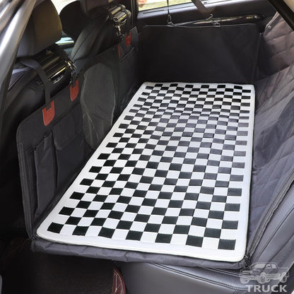 Non-Slip Pet Bed Mat for Truck Back Seat Extender, Hair Resistant Dog Blanket for Hard Bottom Dog Car Seat Cover, Anti Slip Pet Linner Backseat Cover Black Plaid XL