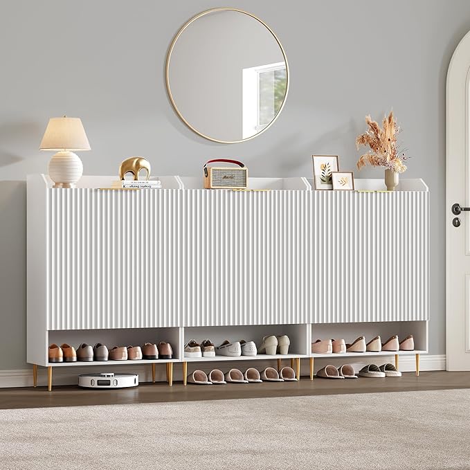 SICOTAS Fluted Shoe Cabinet