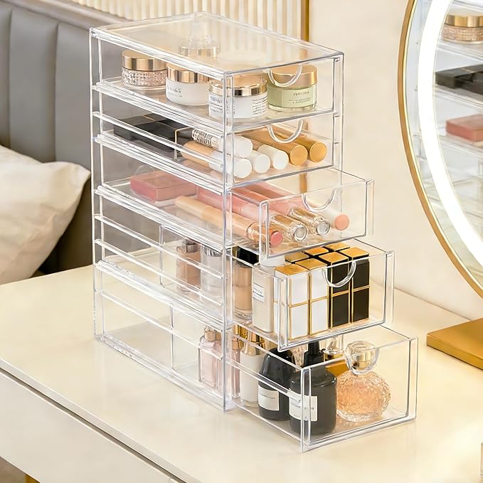 Prsildan Acrylic Drawer Makeup Organizer