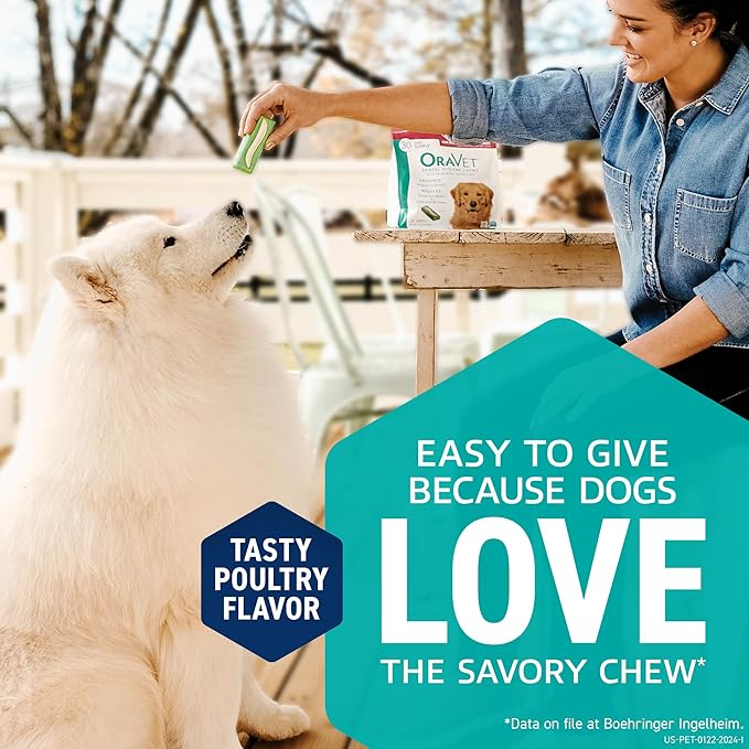 OraVet Dental Chews for Dogs, Oral Care and Hygiene Chews (Extra Small Dogs, 3.5-9 lbs.) Yellow Pouch, 30 Count